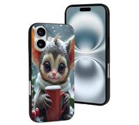 TZTTZT Custodia compatibile con iPhone 16 - Custodia per telefono con stampa di elfo n. 8, compatibile con iPhone 16, carina, per donne e uomini, resiste ai graffi, nero