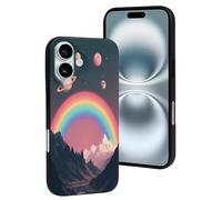 TZTTZT Custodia compatibile con iPhone 16 - Rainbow Planet Mountain Print No.50 Custodia per telefono compatibile con iPhone 16 custodie carine per donne e uomini, resiste ai graffi