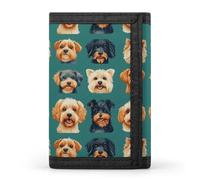 TZTTZT Cute Puppy Face A Print Wallet per uomo, piccolo portafoglio bifold da uomo, 8 porta carte di credito, tasca frontale sottile minimalista
