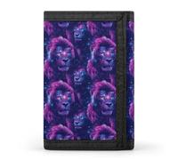 TZTTZT Cyber Lion Cool Print Wallet per uomo, piccolo portafoglio bifold da uomo, 8 porta carte di credito sottile tasca frontale minimalista