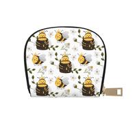 TZTTZT Honey Bee - Porta carte di credito da donna, in pelle, con motivo insetti