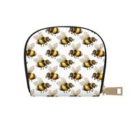 TZTTZT Honey Bee - Porta carte di credito realistico e carino da donna, in pelle, porta carte di credito, portafoglio per carte di credito