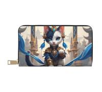 TZTTZT Magical Blue Cat-A Print Wallet Women, Portafoglio in pelle Bifold Multi Card, Portafogli da donna lunghi