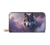 TZTTZT Magical Gray Wolf-A Print Wallet Women, Portafoglio in pelle Bifold Multi Card, Portafogli da donna lunghi