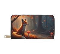 TZTTZT Magical Orange Fox-A Print Wallet Donna, Portafoglio in pelle Bifold Multi Card, Portafogli da donna lungo