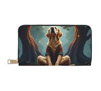 TZTTZT Magico Brown Dog Print Wallet Donne, Pelle Bifold Multi Card Portafoglio, Portafogli Lungo Delle Donne Della Borsa