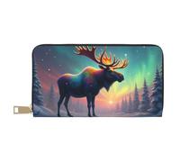 TZTTZT Magico Colorful Alce Stampa Portafoglio Donna, Pelle Bifold Multi Card Portafoglio, Portafogli Lungo Delle Donne Della Borsa