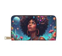 TZTTZT Magico Colorful Donna Stampa Portafoglio Donna, Pelle Bifold Multi Card Portafoglio, Portafogli Lungo Delle Donne Della Borsa