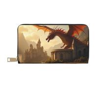 TZTTZT Magico Red Dragon-C Print Wallet Donna, Portafoglio Bifold Multi Card in pelle, Portafogli da donna lunghi