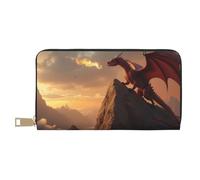 TZTTZT Magico Red Dragon-D Print Wallet Donna, Portafoglio Bifold Multi Card in pelle, Portafogli da donna lungo