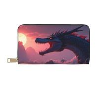 TZTTZT Magico Red Dragon-I Print Wallet Donna, Portafoglio Bifold Multi Card in pelle, Portafogli da donna lungo