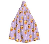 TZTTZT Mantello da mago con cappuccio, da uomo e da donna, con grazioso fiocco stampato con pulcino, mantello da vampiro con cappuccio, costume di Halloween, nero