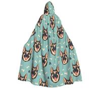 TZTTZT Mantello da mago con cappuccio, da uomo e da donna, con stampa carina, mantella da vampiro da strega, per Halloween, colore nero