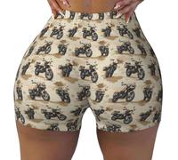 TZTTZT Pantaloncini da allenamento da donna senza cuciture, stampa mimetica, per motociclisti, palestra, yoga, corsa, pantaloncini in spandex per donna, Nero, XXL