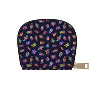 TZTTZT Porta carte di credito da donna, in pelle, con insetti colorati, 1 scomparto per carte di credito