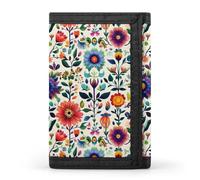 TZTTZT Portafogli da uomo con stampa a C con fiori colorati, portafoglio bifold da uomo, 8 porta carte di credito sottile e minimalista tasca frontale