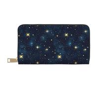 TZTTZT Portafogli sottili in pelle per donne e uomini, alla moda, con stampa a stelle e cerniera, con cerniera