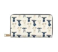 TZTTZT Portafogli sottili in pelle per donne e uomini, alla moda, con stampa di capre, porta carte con cerniera