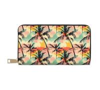 TZTTZT Portafogli sottili in pelle per donne e uomini, alla moda, con stampa di paesaggi hawaiani, porta carte con cerniera