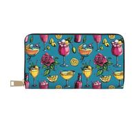 TZTTZT Portafogli sottili in pelle per donne e uomini, alla moda, con stampa di succhi di frutta, porta carte con cerniera