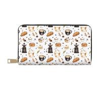 TZTTZT Portafogli sottili in pelle per donne e uomini, alla moda, con stampa di torte al caffè, gelato, porta carte con cerniera