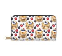 TZTTZT Portafogli sottili in pelle per donne e uomini, alla moda, con stampa di torte di frutti di bosco, porta carte con cerniera