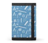 TZTTZT Portafoglio blu con stampa illustrazione matematica da uomo, piccolo portafoglio bifold da uomo, 8 porta carte di credito, tasca frontale sottile minimalista