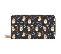 TZTTZT Portafoglio da donna carino con stampa pinguino del fumetto, portafoglio multi carta di cuoio Bifold Multi Card, portafogli lunghi delle donne della borsa