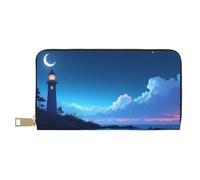 TZTTZT Portafoglio da donna con stampa a forma di faro blu magico, portafoglio multi card in pelle, portafogli da donna lunghi