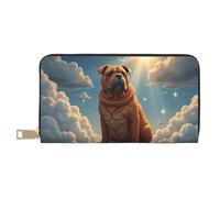 TZTTZT Portafoglio da donna con stampa bulldog marrone magico, portafoglio multi card in pelle, portafogli lunghi da donna