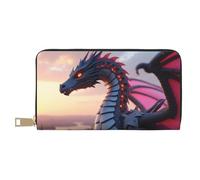 TZTTZT Portafoglio da donna con stampa drago rosa magico, portafoglio in pelle bifold multi carta, portafogli lunghi da donna