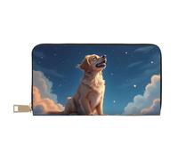 TZTTZT Portafoglio da donna magico con stampa di cane dorato, portafoglio in pelle con multi carte, portafogli lunghi da donna