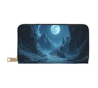 TZTTZT Portafoglio da donna magico elegante con stampa percorso lunare, portafoglio in pelle bifold multi carta, portafogli da donna lungo