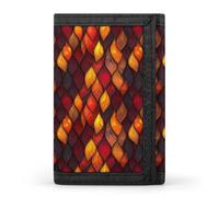 TZTTZT Portafoglio da uomo con stampa a piuma rossa, 8 scomparti per carte di credito, sottile e minimalista, tasca frontale, piccoli portafogli bifold da uomo