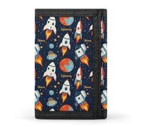 TZTTZT Portafoglio da uomo con stampa Cartoon Space 1, 8 porta carte di credito, sottile e minimalista, tasca frontale, piccoli portafogli da uomo bifold