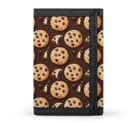 TZTTZT Portafoglio da uomo con stampa di biscotti al cioccolato, piccolo portafoglio bifold da uomo, 8 porta carte di credito sottile e minimalista tasca frontale