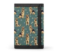 TZTTZT Portafoglio da uomo con stampa di cane pastore tedesco, piccolo portafoglio bifold da uomo, 8 scomparti per carte di credito, tasca frontale sottile e minimalista