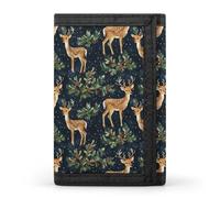 TZTTZT Portafoglio da uomo con stampa di cervi della foresta di montagna, piccolo portafoglio bifold da uomo, 8 porta carte di credito, tasca frontale sottile e minimalista