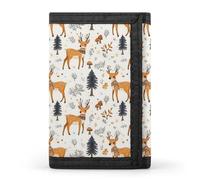 TZTTZT Portafoglio da uomo con stampa di cervi della foresta, piccolo portafoglio bifold da uomo, 8 porta carte di credito, tasca frontale sottile e minimalista