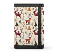 TZTTZT Portafoglio da uomo con stampa di cervi e uccelli della foresta, piccolo portafoglio bifold da uomo, 8 porta carte di credito, tasca frontale sottile minimalista
