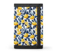 TZTTZT Portafoglio da uomo con stampa di foglie di albero di limone, piccolo portafoglio bifold da uomo, 8 porta carte di credito, tasca frontale sottile e minimalista