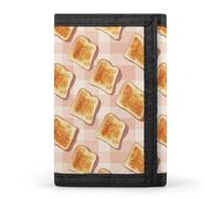 TZTTZT Portafoglio da uomo con stampa di pane tostato, 8 scomparti per carte di credito, sottile e minimalista, tasca frontale piccola, portafogli bifold da uomo