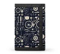 TZTTZT Portafoglio da uomo con stampa di parti di biciclette, piccolo portafoglio bifold da uomo, 8 porta carte di credito, tasca frontale sottile minimalista