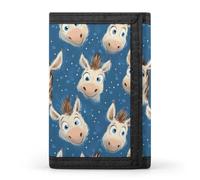 TZTTZT Portafoglio da uomo con stampa divertente asino blu, piccolo portafoglio bifold da uomo, 8 porta carte di credito, tasca frontale sottile minimalista