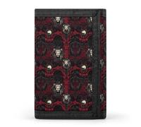 TZTTZT Portafoglio da uomo con stampa gotica con corvo e leone, piccolo portafoglio bifold da uomo, 8 porta carte di credito, tasca frontale sottile e minimalista