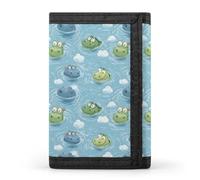 TZTTZT Portafoglio da uomo con stampa ippopotamo, piccolo portafoglio bifold da uomo, 8 porta carte di credito, tasca frontale sottile e minimalista