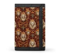TZTTZT Portafoglio da uomo con stampa leone in stile classico, piccolo portafoglio bifold da uomo, 8 porta carte di credito sottile e minimalista tasca frontale