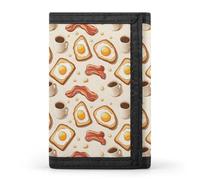 TZTTZT Portafoglio da uomo con stampa per la colazione dei cartoni animati, piccolo portafoglio bifold da uomo, 8 porta carte di credito sottile e minimalista tasca frontale