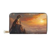 TZTTZT Portafoglio Magico Arancione Stampa Lucertola Donna, Portafoglio Bifold Multi Card in pelle, Portafogli da donna lunghi