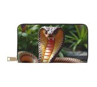 TZTTZT Realistico Brown Cobra Stampa Portafoglio Donna, Pelle Bifold Multi Card Portafoglio, Portafogli Lungo Delle Donne Della Borsa